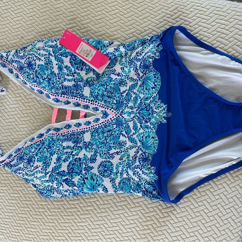 Lilly Pulitzer Vibrant Blue and White Swimwear